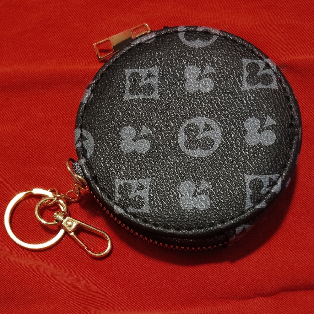 Elegant Black Coin Purse with Logo